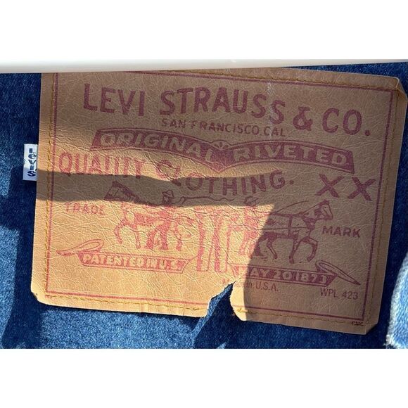 Vtg Levi’s Mens Levis XL Blue Denim Jean Long Duster Horseman Chore Coat Corduro - Picture 3 of 16